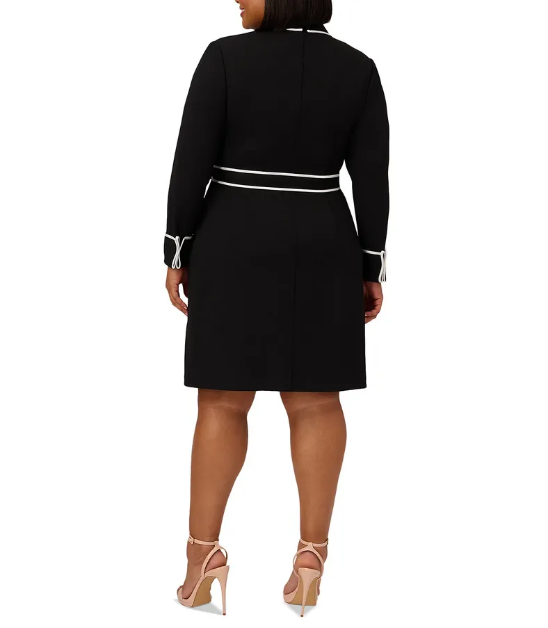 Adrianna Papell Plus Size Tipped Tuxedo Dress