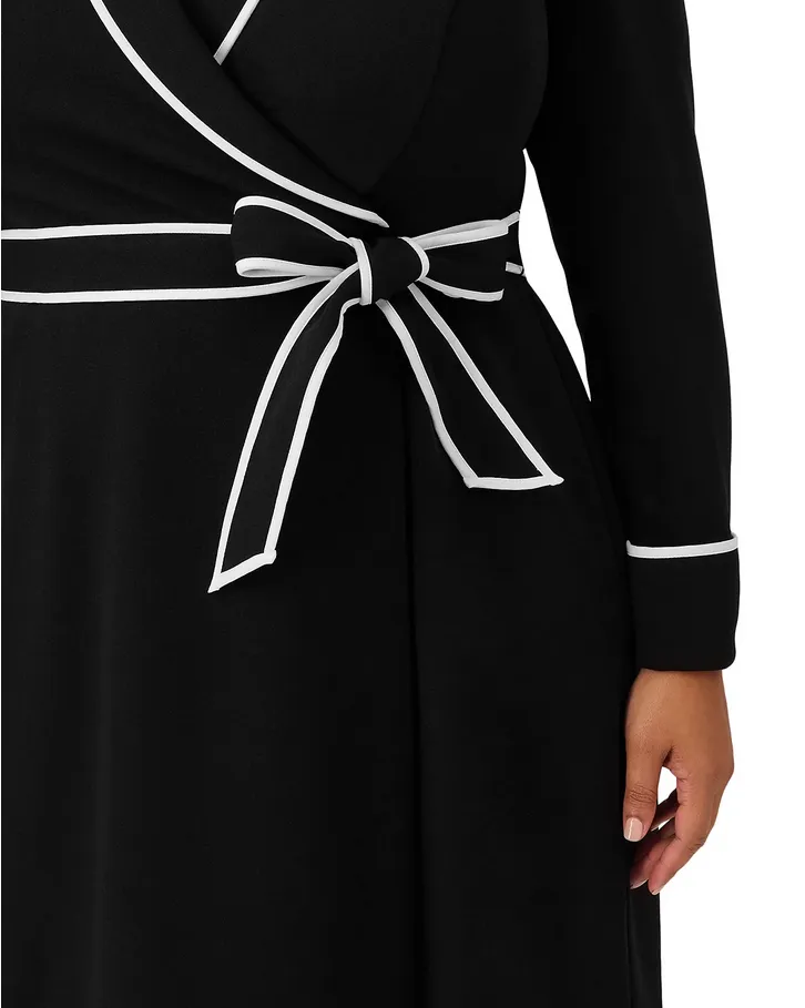 Adrianna Papell Plus Size Tipped Tuxedo Dress