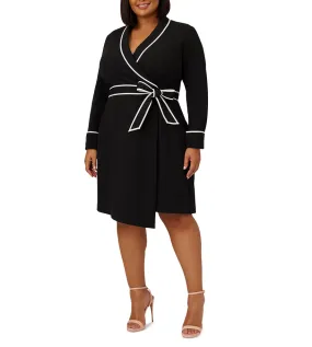 Adrianna Papell Plus Size Tipped Tuxedo Dress