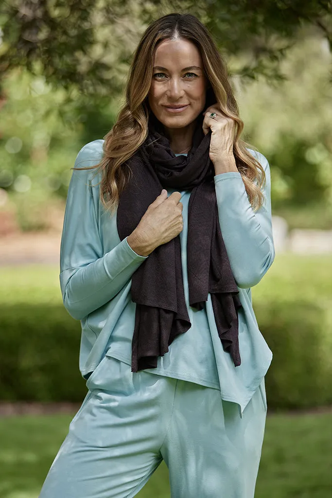 Bamboo Cashmere Wool Travel Wrap - Cacao