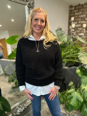 Black Honeycomb Shimmer Knit Gracie