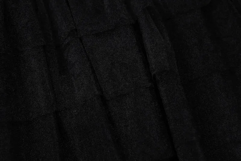 Black Sleeveless Mini Dress with Mesh Skirt for Party