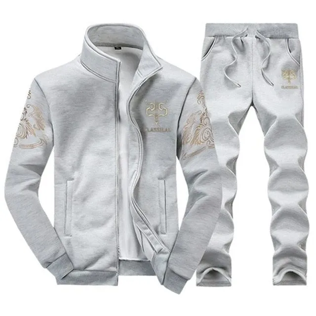 Brand Men Sportswear Sets Running Sports Fitness Tracksuit Male Two Pieces Sweatshirt Sweatpant Gym Clothing Trainingspak Mannen