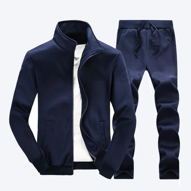 Brand Men Sportswear Sets Running Sports Fitness Tracksuit Male Two Pieces Sweatshirt Sweatpant Gym Clothing Trainingspak Mannen