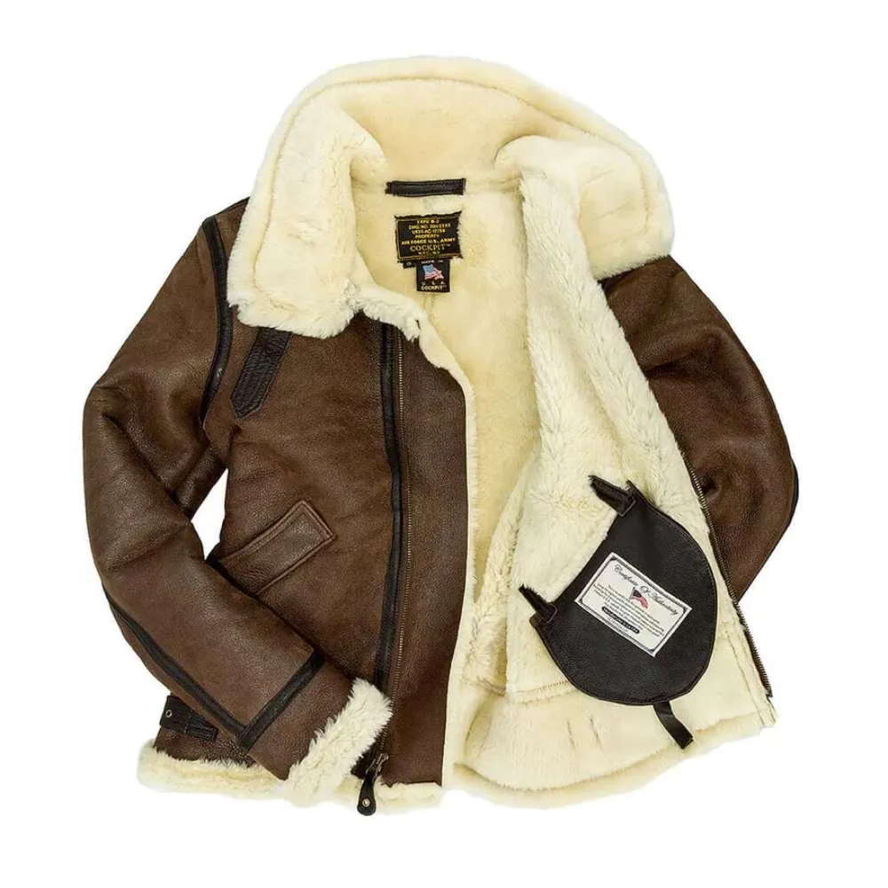Cockpit USA Womens B-3 Sheepskin Bomber Jacket Size XLARGE - Final Sale Ships Same Day