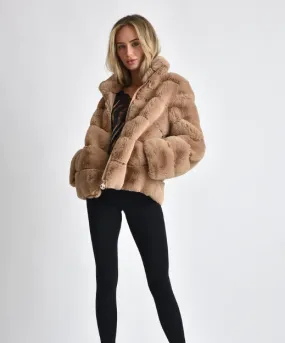 Deya Front Zip Faux Fur Jacket
