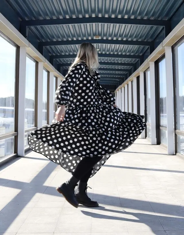 Flowy Long Dress Polka Dots