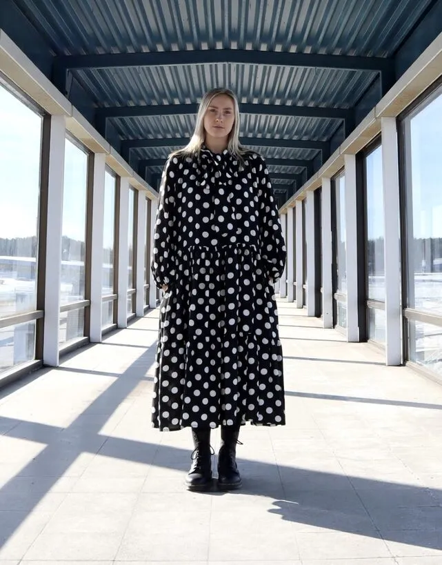 Flowy Long Dress Polka Dots