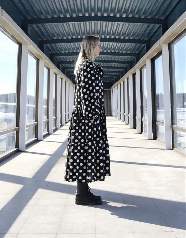 Flowy Long Dress Polka Dots