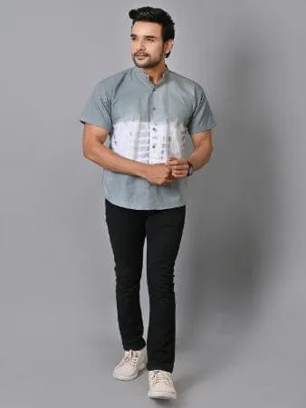 Grey Tie Dye Cotton Shirt