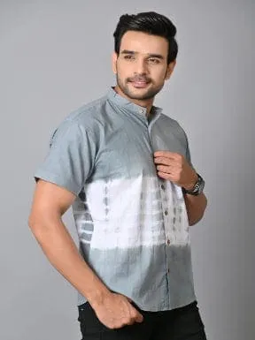 Grey Tie Dye Cotton Shirt