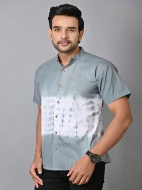 Grey Tie Dye Cotton Shirt