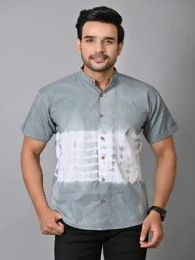 Grey Tie Dye Cotton Shirt