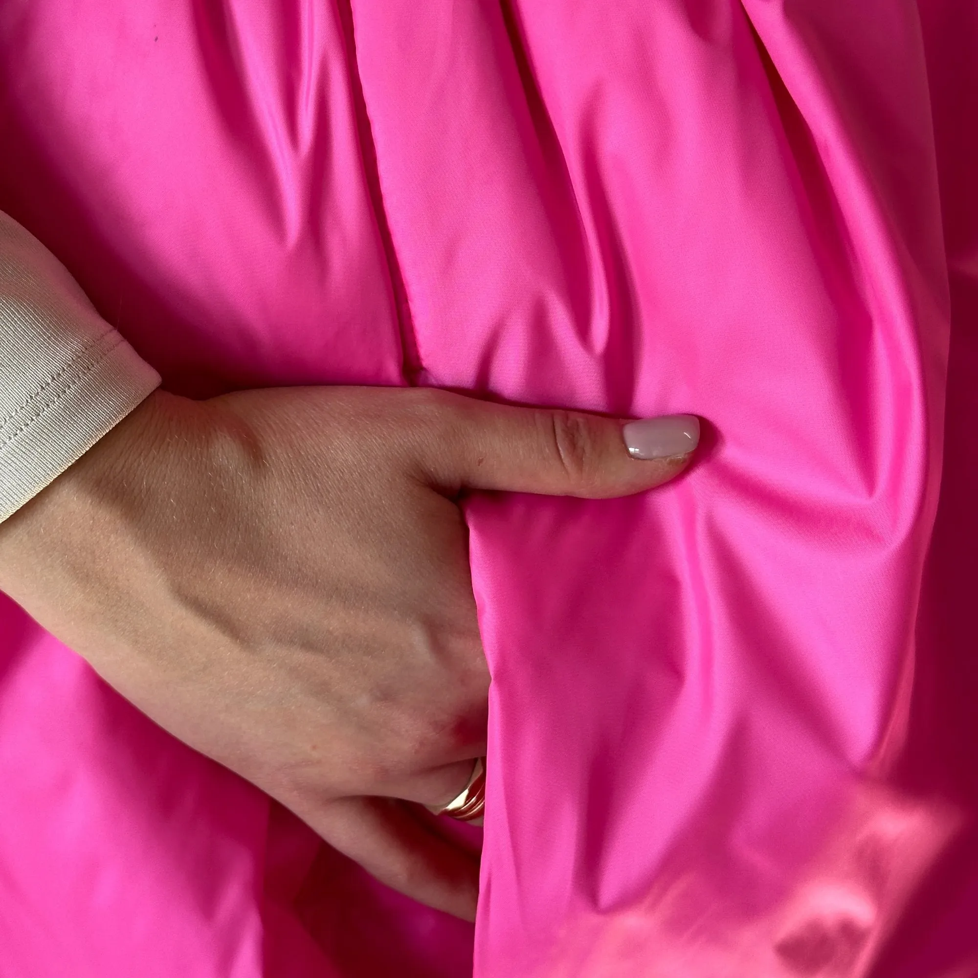 Hot Pink Long Cape Lagre Wide Scarf Puffer 25x80 inch with 2 pocket and Belt