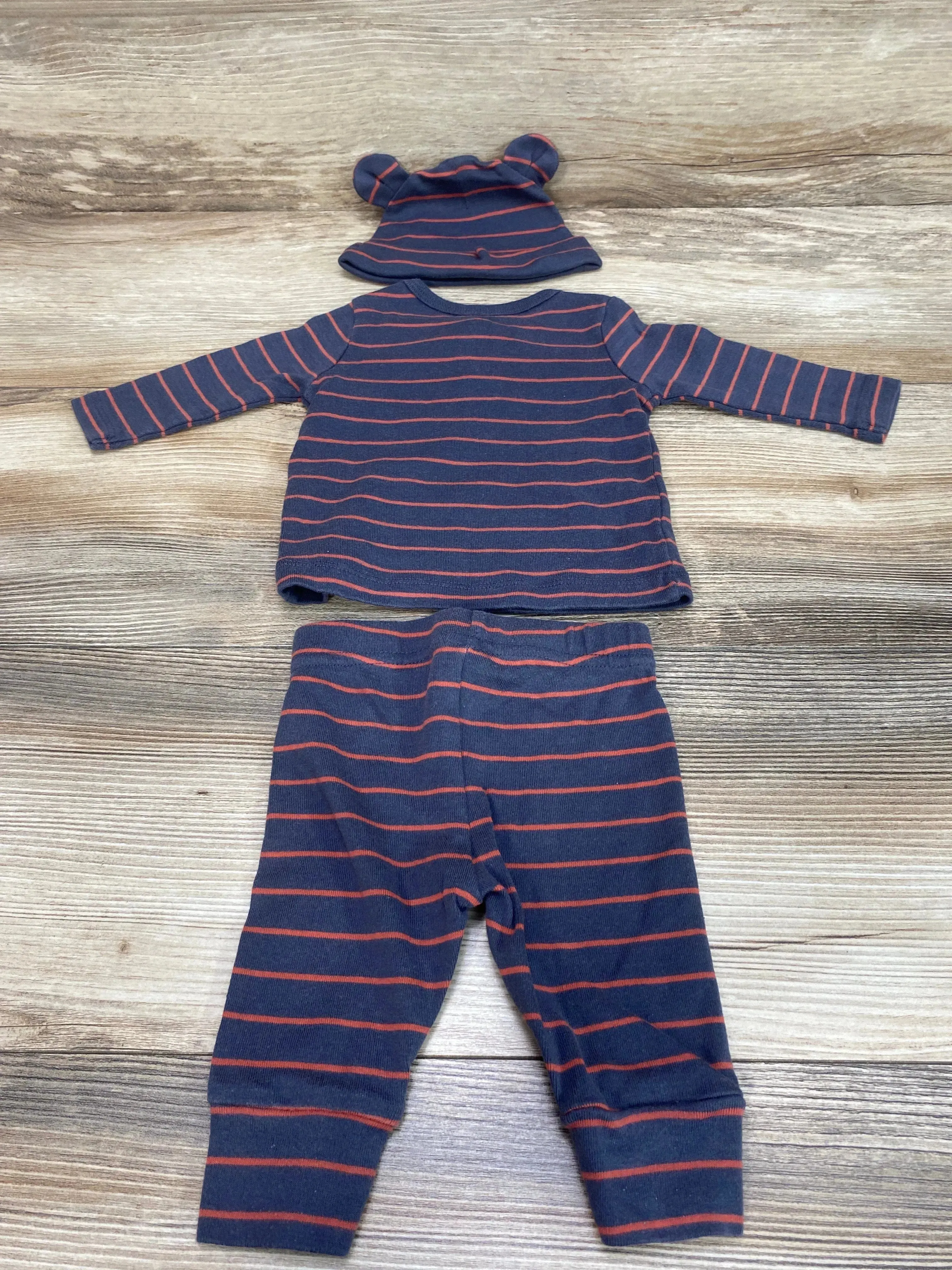 Just One You 3pc Henley Striped Shirt & Pants Set Grey sz 3m