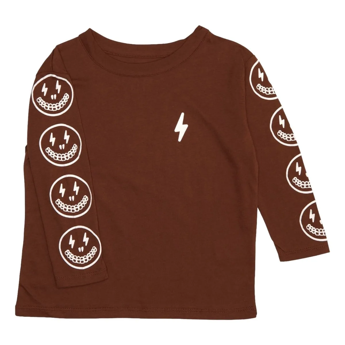 LIGHTNING SMILEY FACE LONG SLEEVE TSHIRT