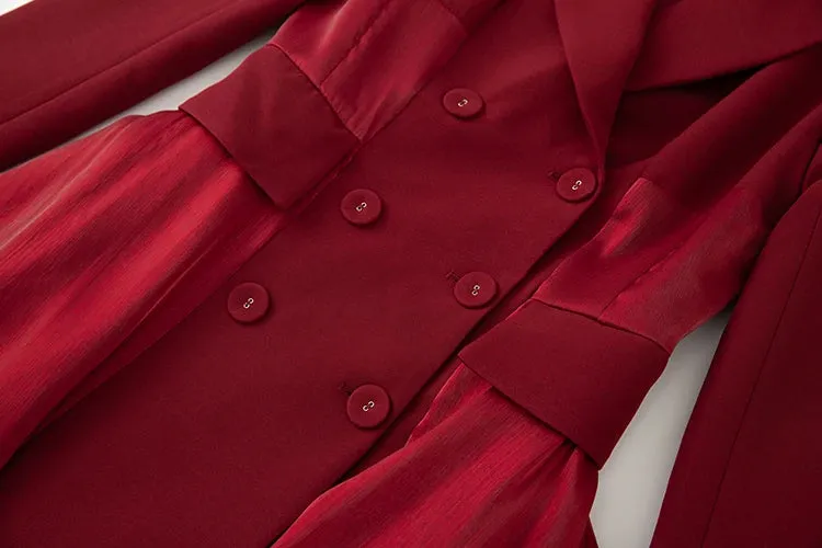 Long Sleeved Notched Flounced Overcoat
