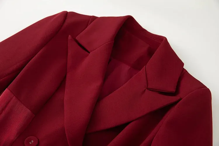Long Sleeved Notched Flounced Overcoat