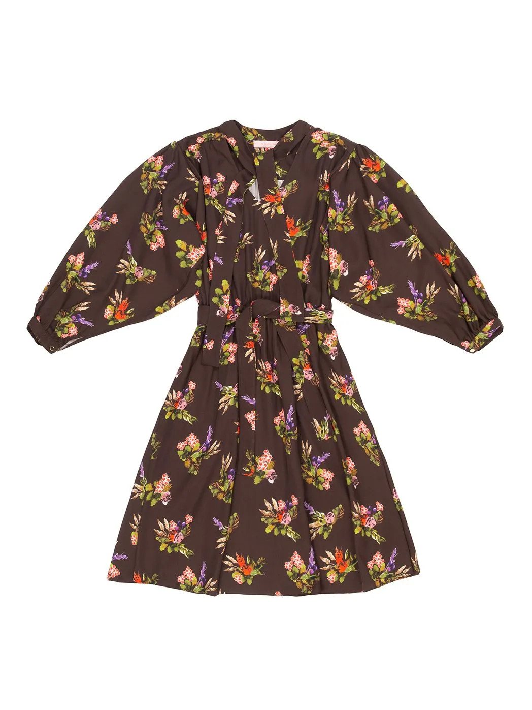 Marta Tie Dress Lame Flower Print