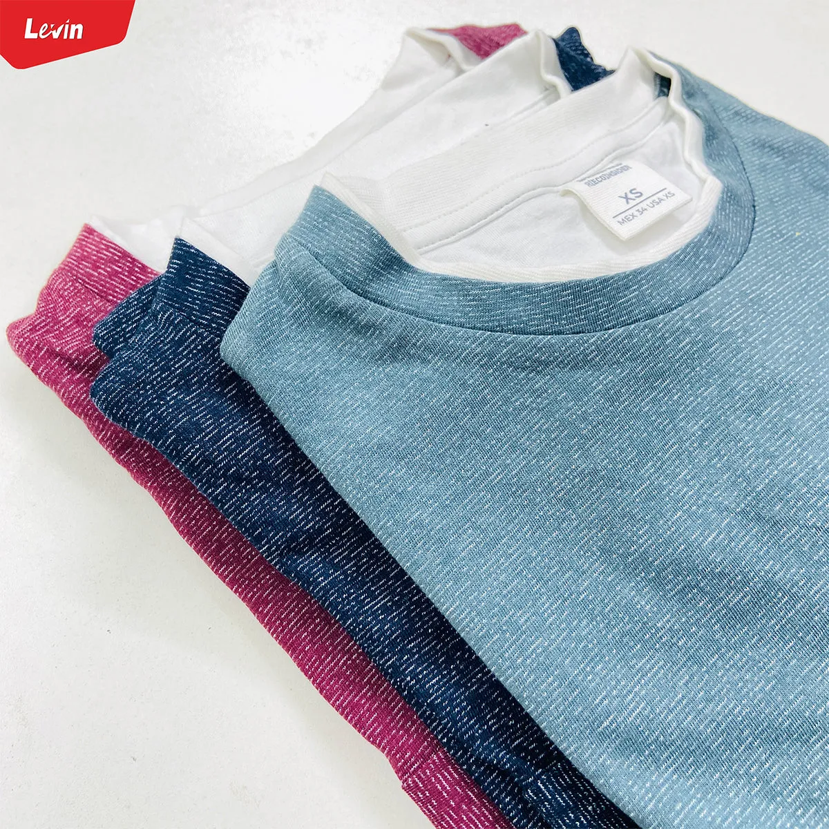 Men's Contrasting Double Collar Effect Long Sleeve  Cotton T-shirt