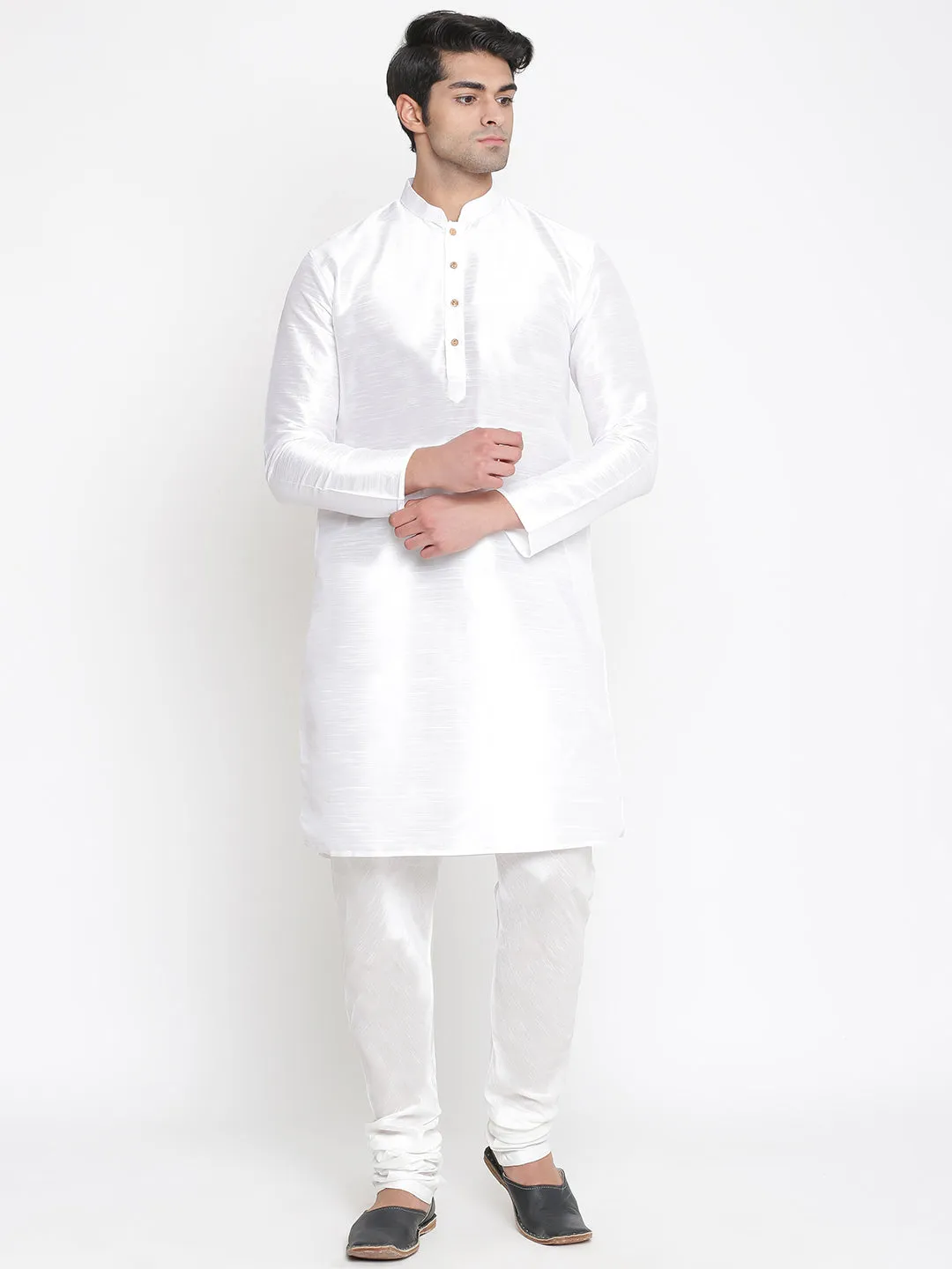 Men's Silk Kurta Set with Nehru Jacket