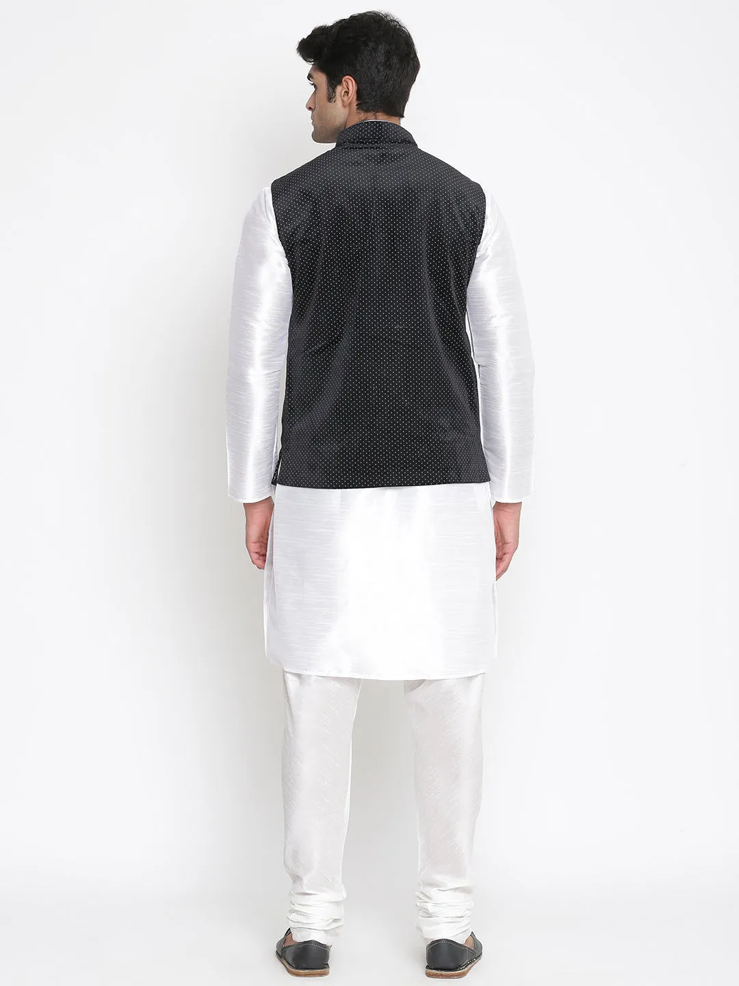 Men's Silk Kurta Set with Nehru Jacket