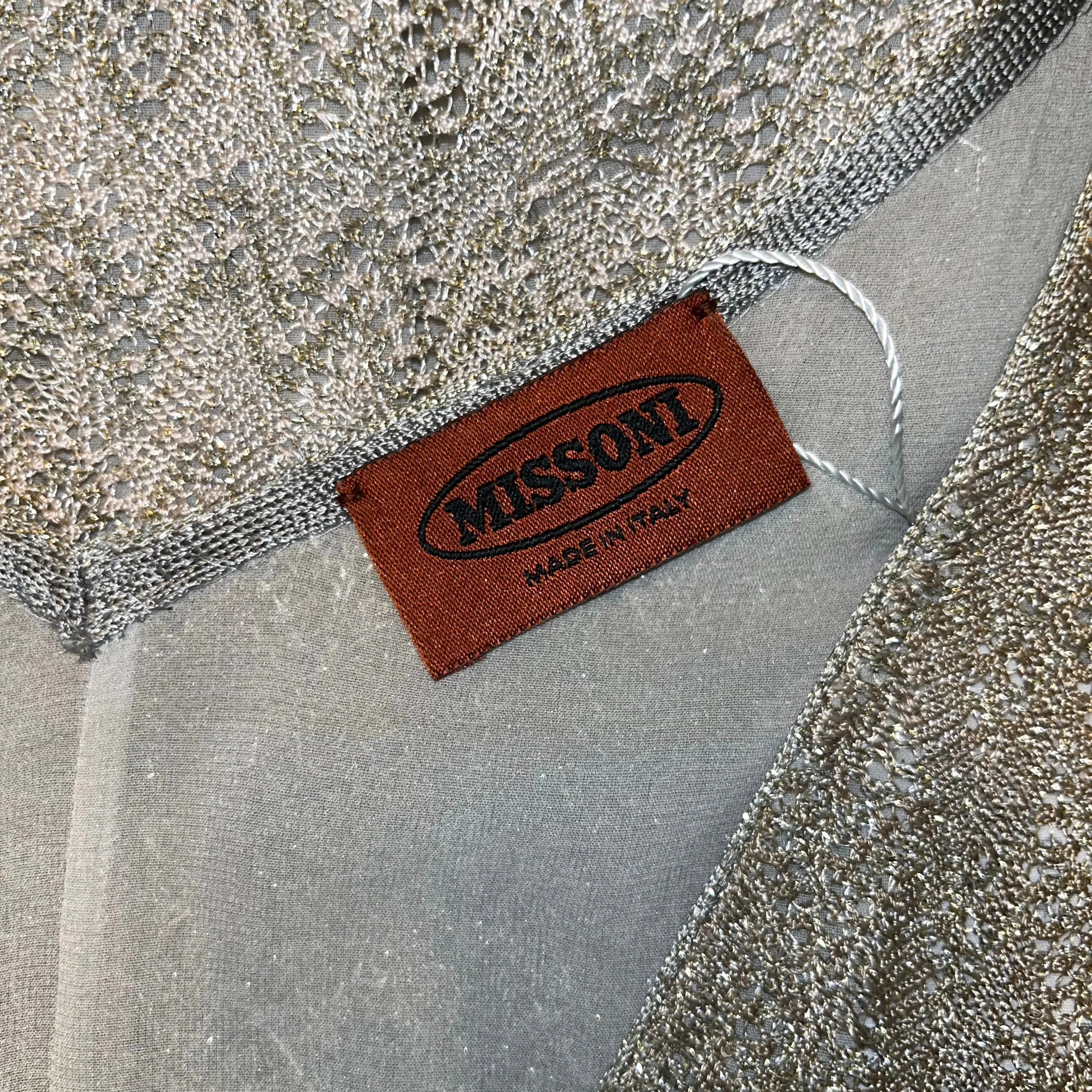 Missoni Gold Lurex Fancy Knit Midi Dress S