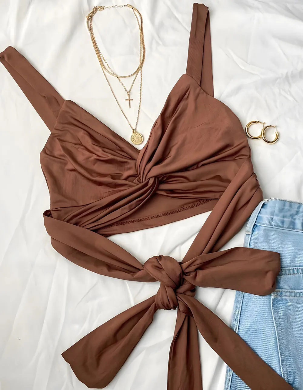 Plain Solid-Color Cut Out Slim Strap Camisole