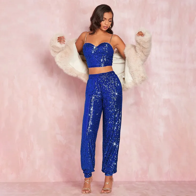 Sequin High Waisted Joggers