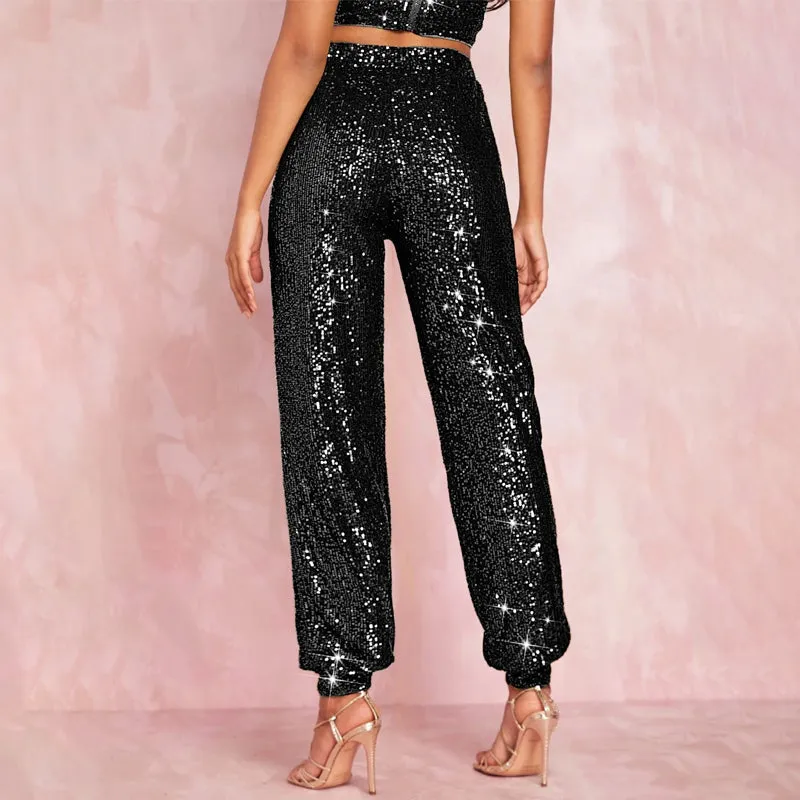 Sequin High Waisted Joggers
