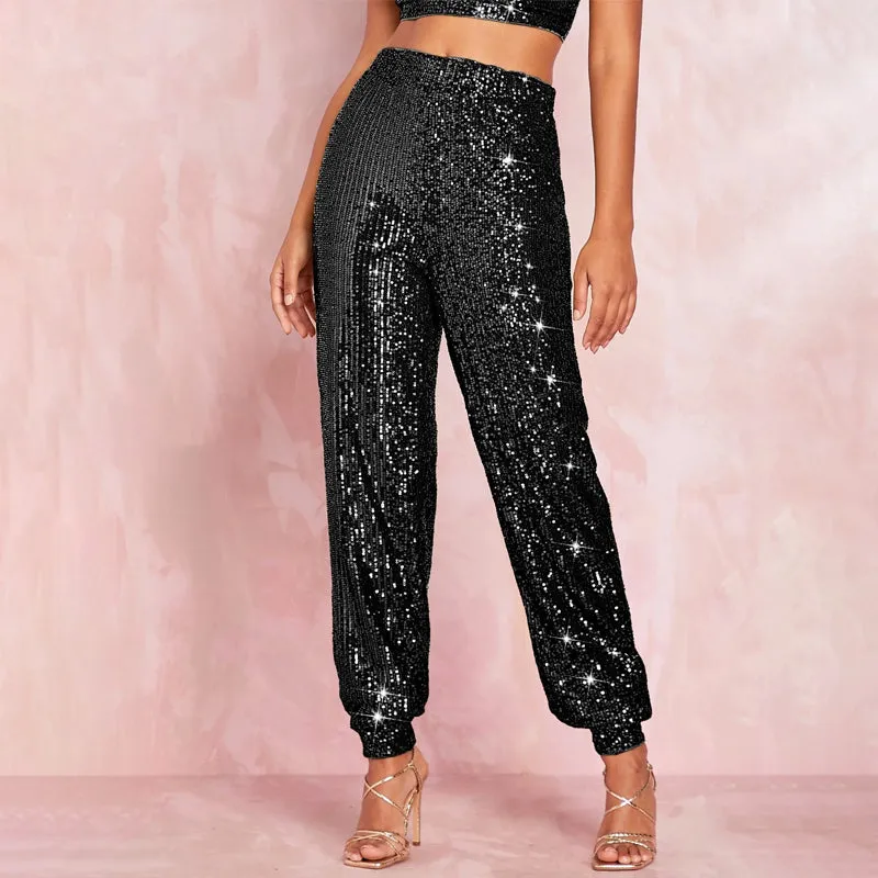 Sequin High Waisted Joggers