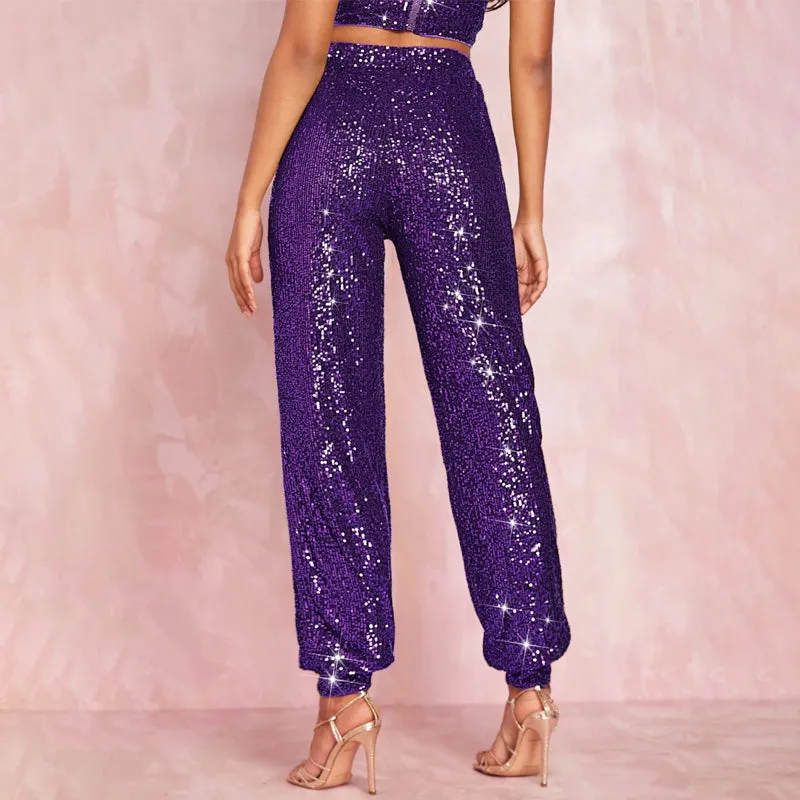 Sequin High Waisted Joggers