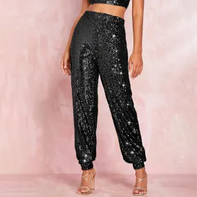 Sequin High Waisted Joggers
