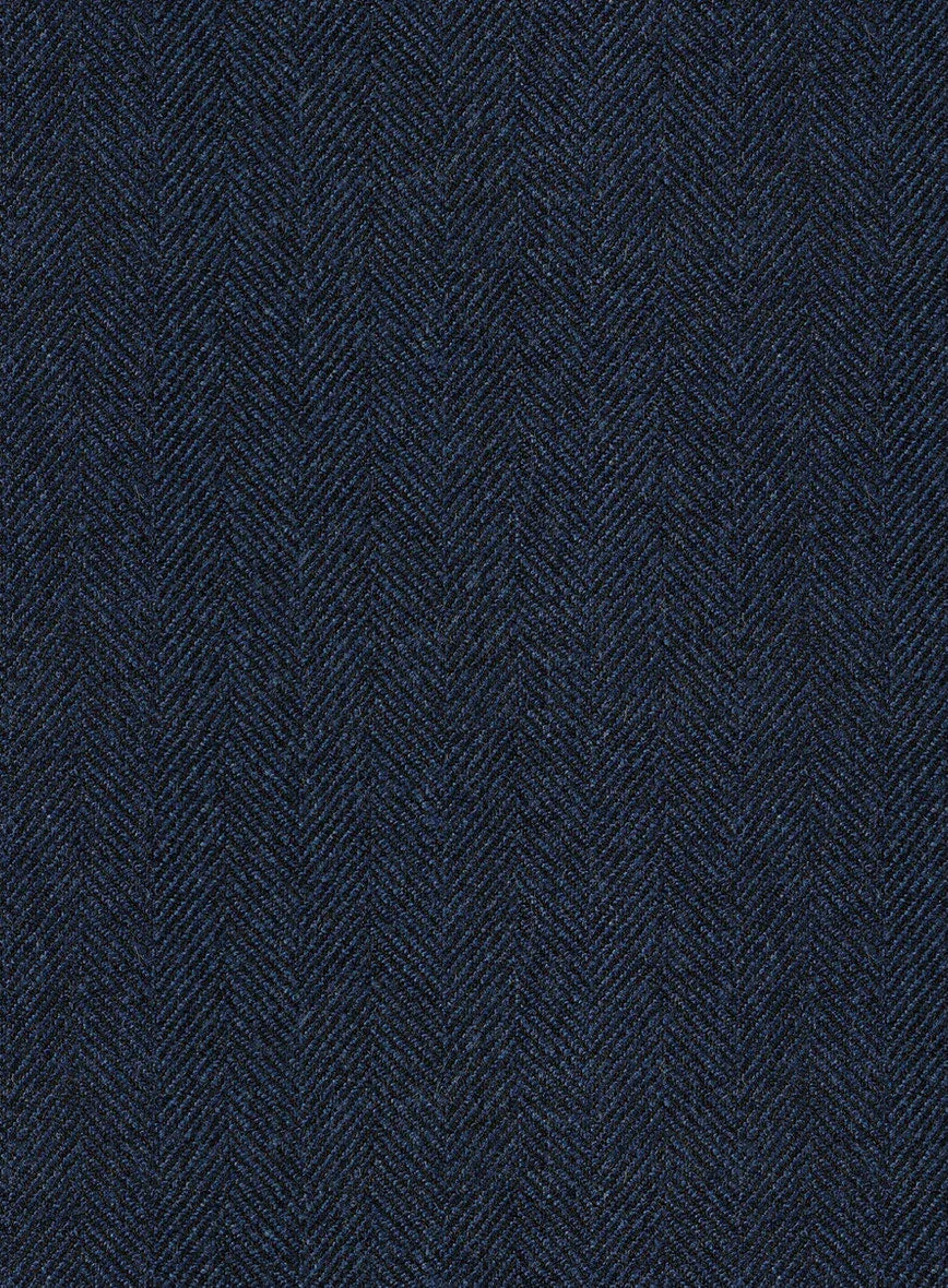 Showman Blue Herringbone Tweed Overcoat