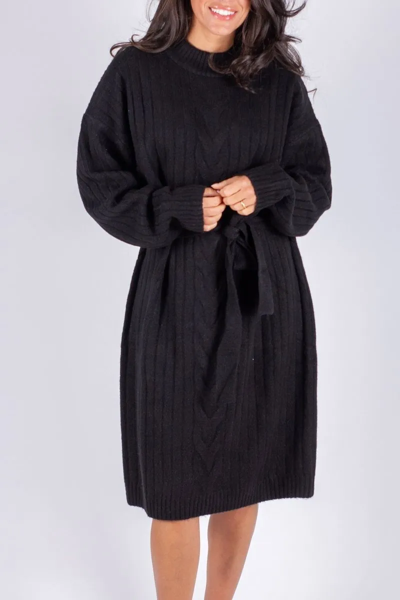SIMONE DRESS 38" (BLACK)