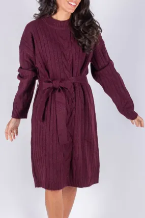 SIMONE DRESS 38" (BURGUNDY)