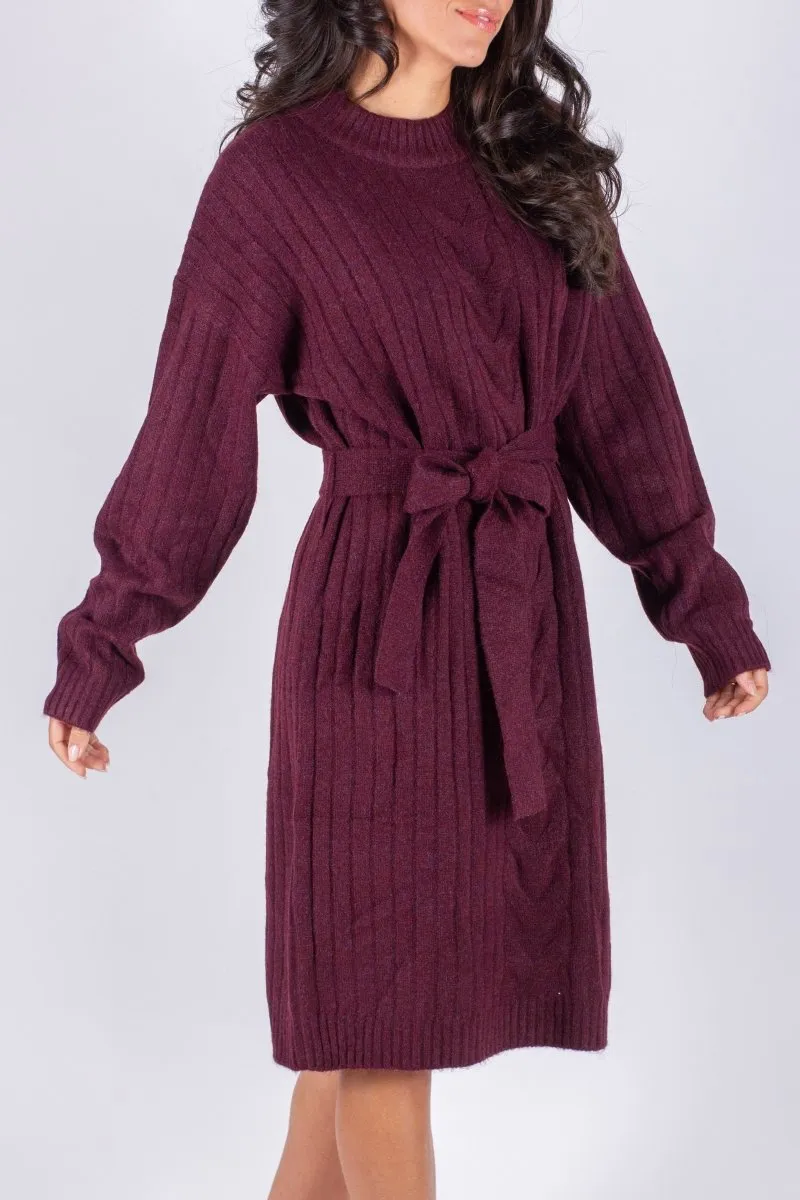 SIMONE DRESS 38" (BURGUNDY)