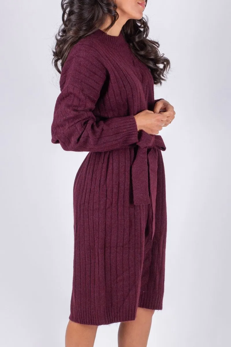 SIMONE DRESS 38" (BURGUNDY)