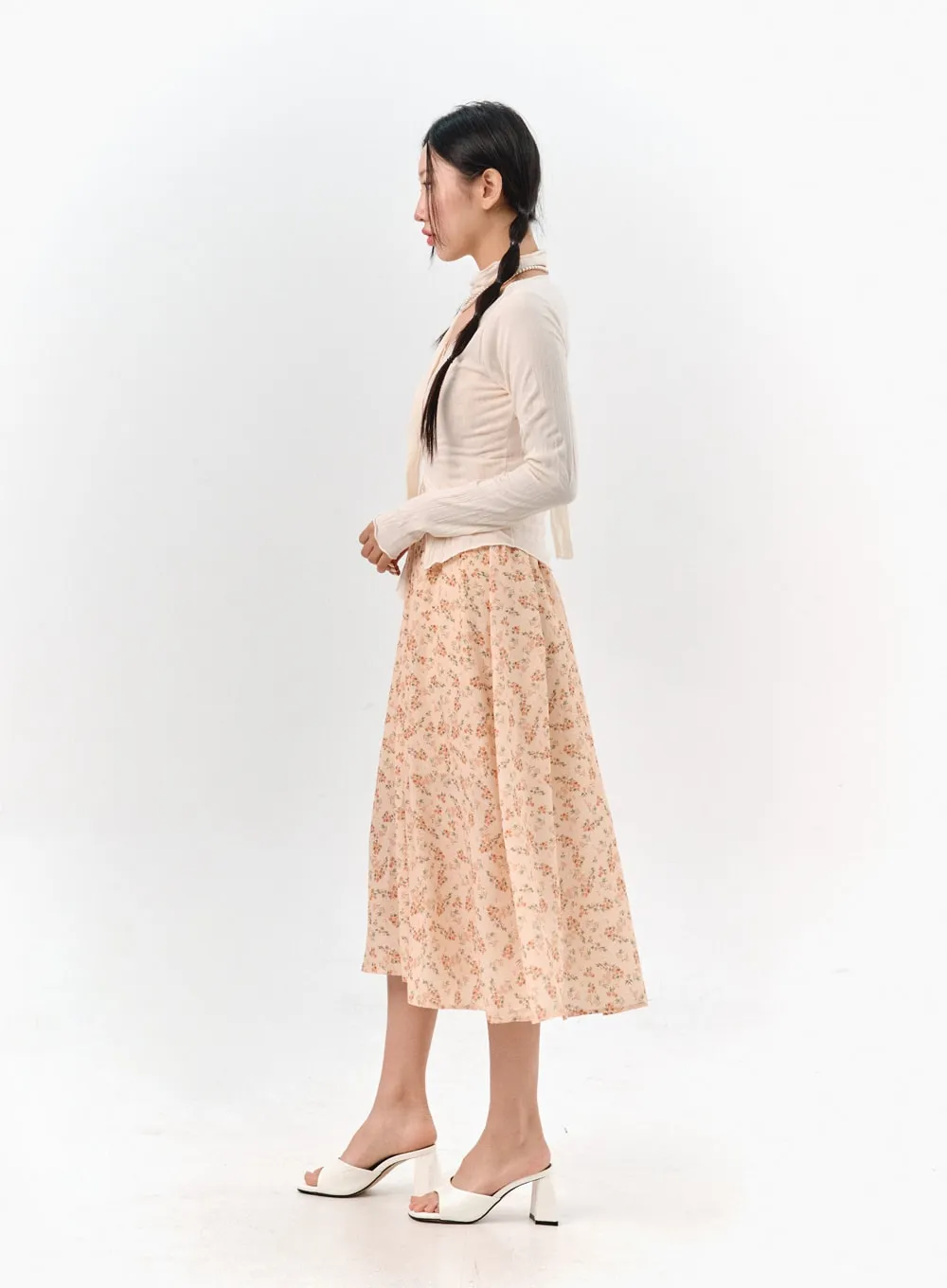 Thin Scarf & Long Sleeve Top Set IS304