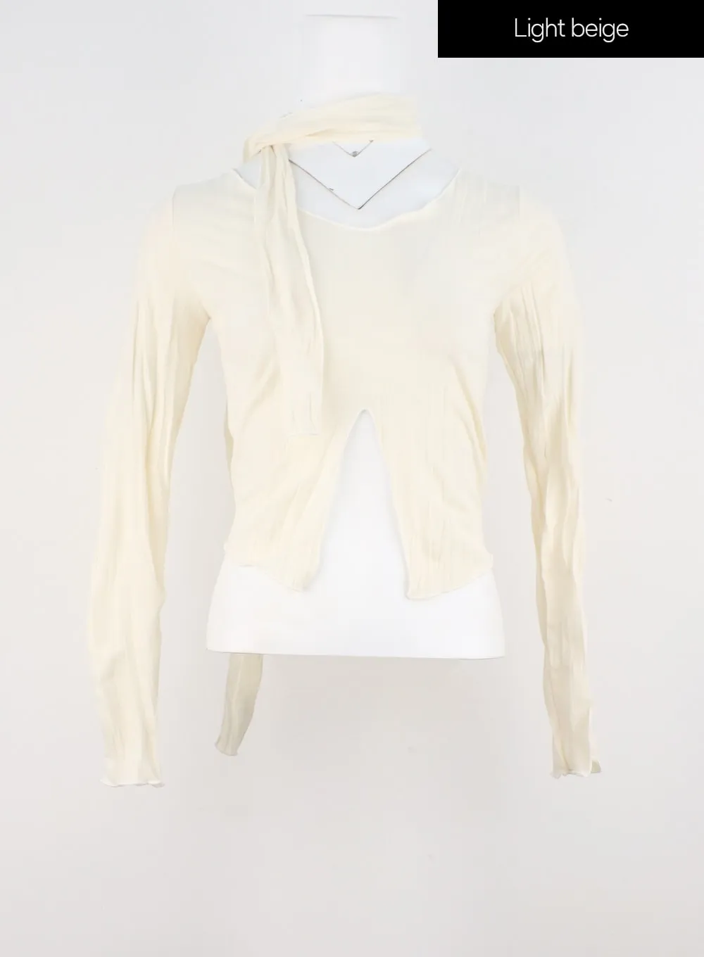 Thin Scarf & Long Sleeve Top Set IS304