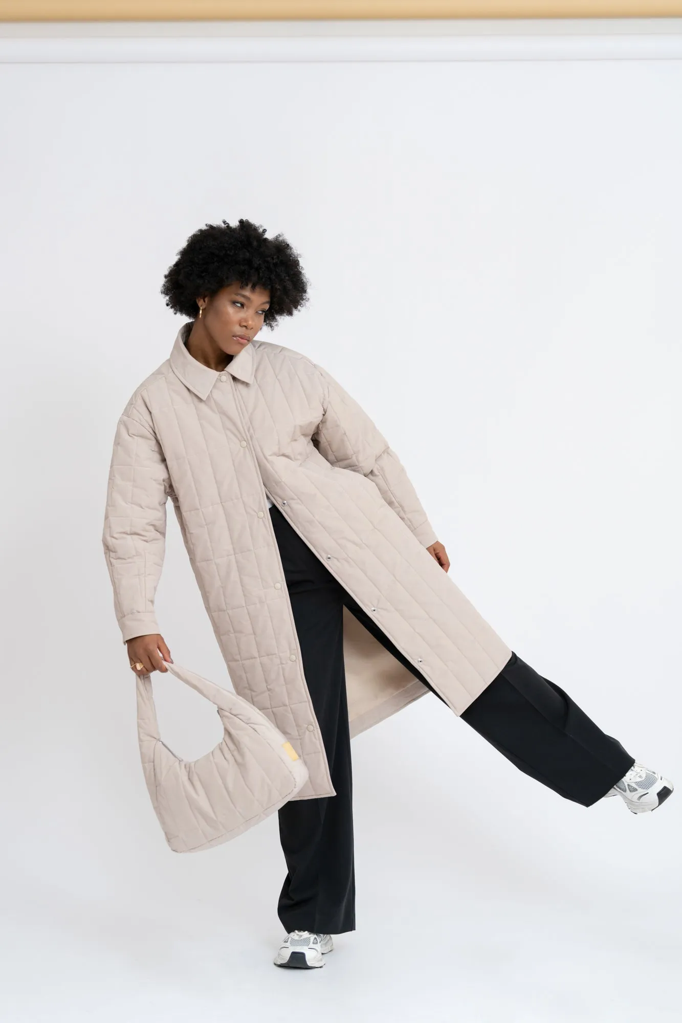 Willow Quilted Coat Ashy Beige