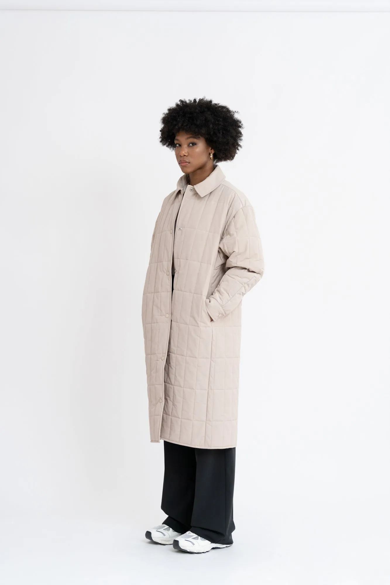Willow Quilted Coat Ashy Beige