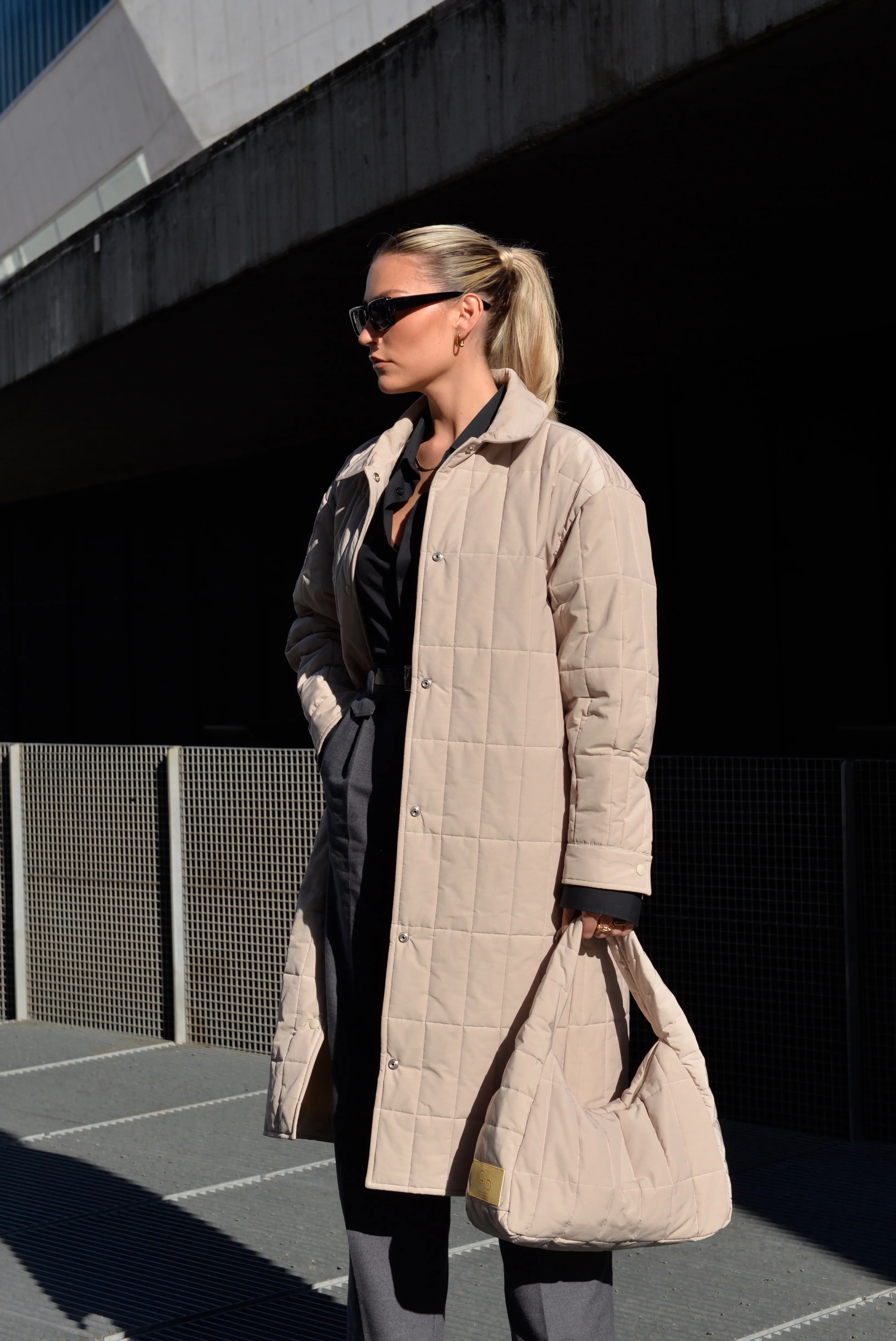 Willow Quilted Coat Ashy Beige