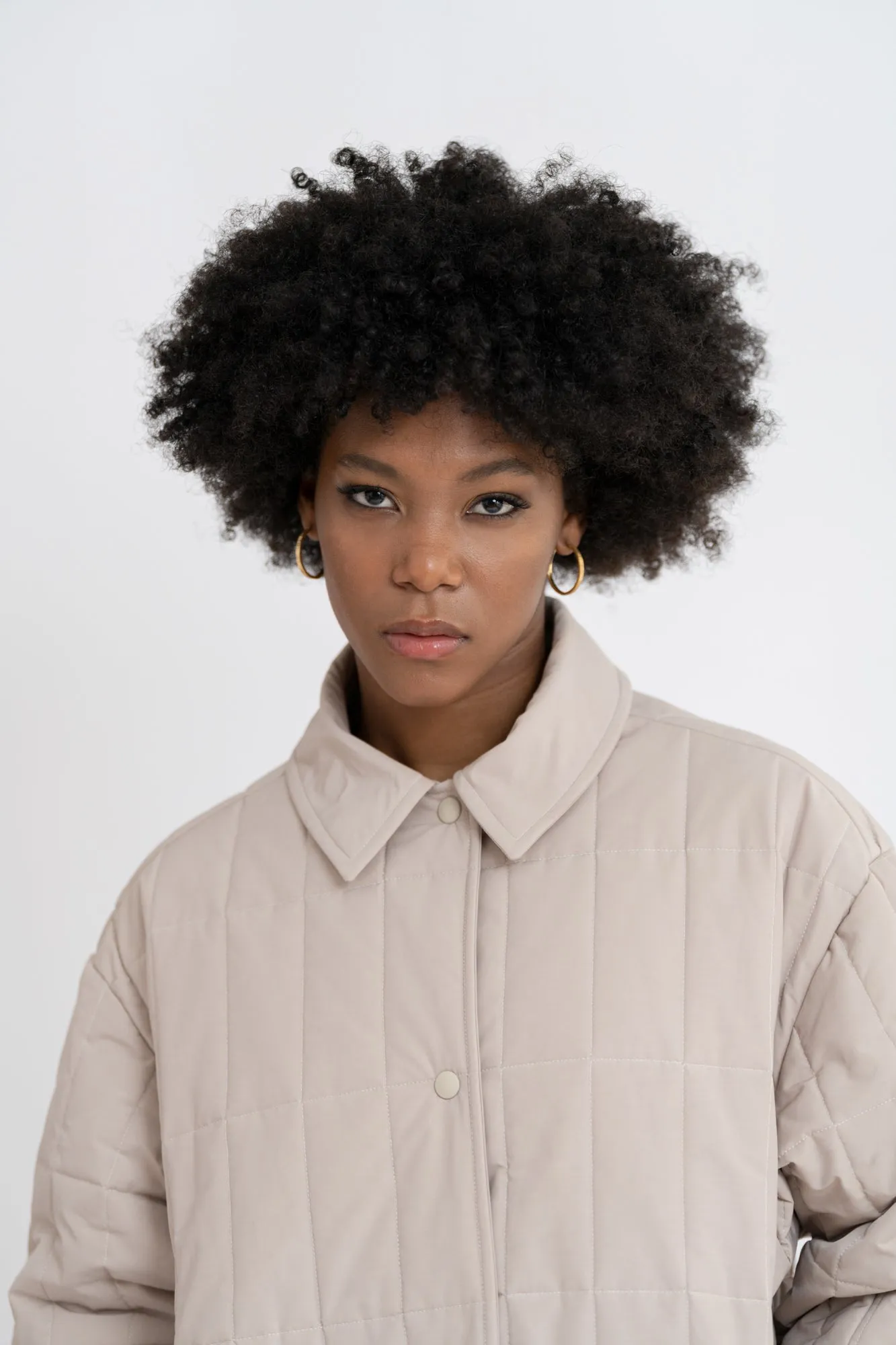 Willow Quilted Coat Ashy Beige