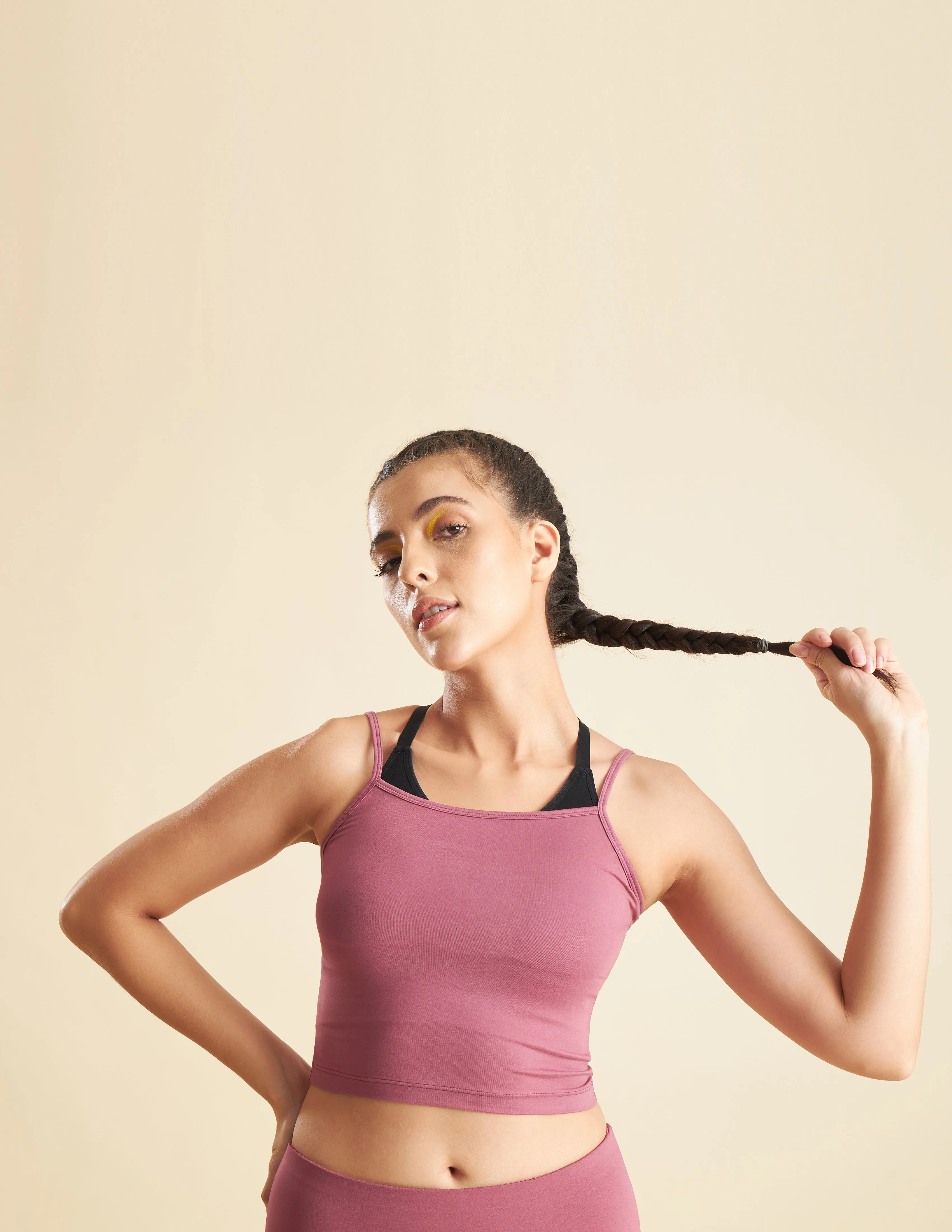 Women Tulipwood Solid Workout Cami Tank