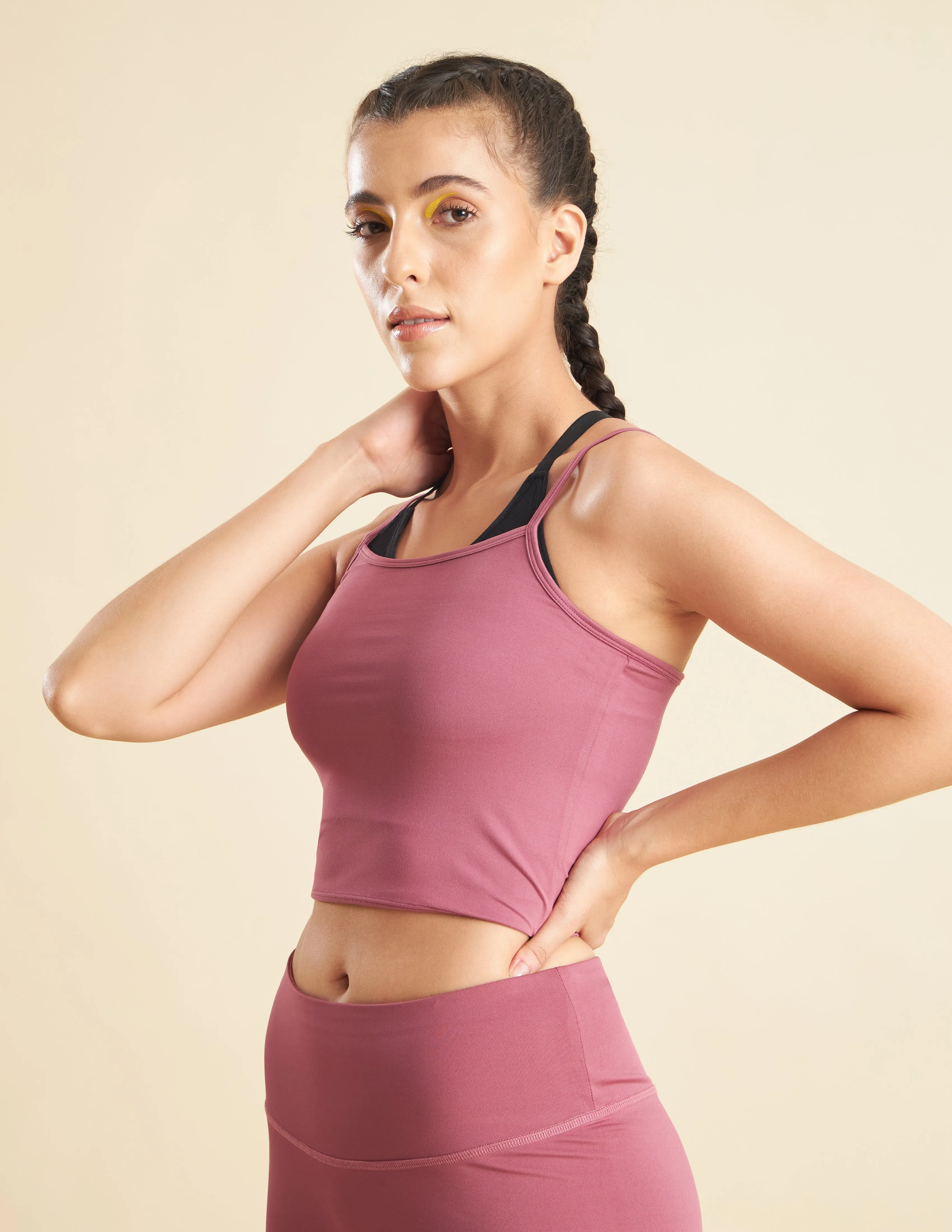 Women Tulipwood Solid Workout Cami Tank